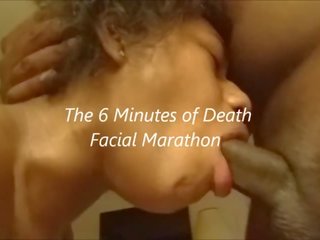 The 6 Minutes of Death Ebony Facial Cumshot Marathon